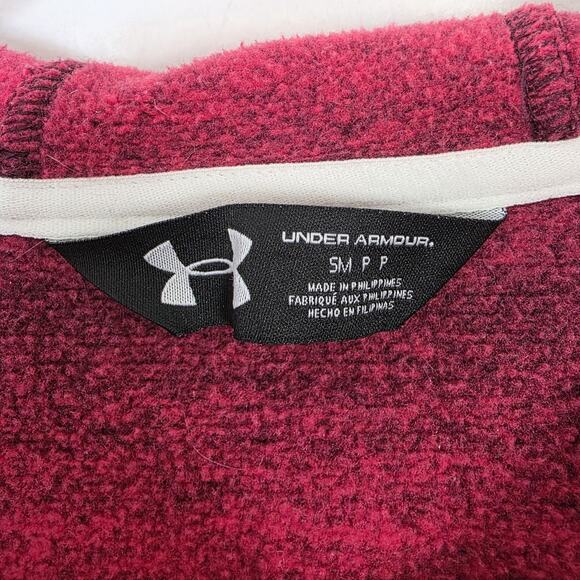 Under Armour Pink Full Zip Hooded Striped Athleisure Winter Sweet Jacket Size S - Picture 2 of 10